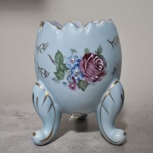 🔅Vintage Napcoware Porcelain Floral Footed Cracked Egg Vase Collectible Decor